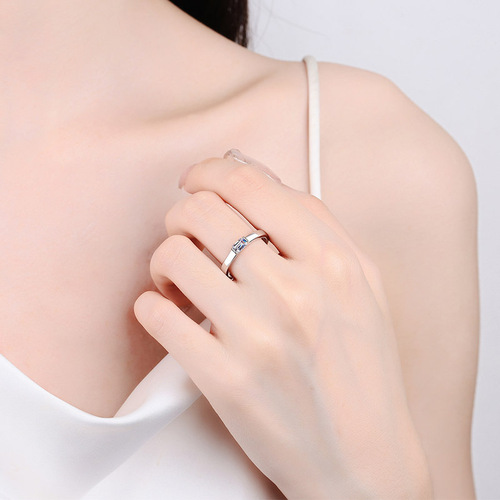 925 sterling silver female emerald cut rectangular chamfered 50 points moissanite ring ring meson