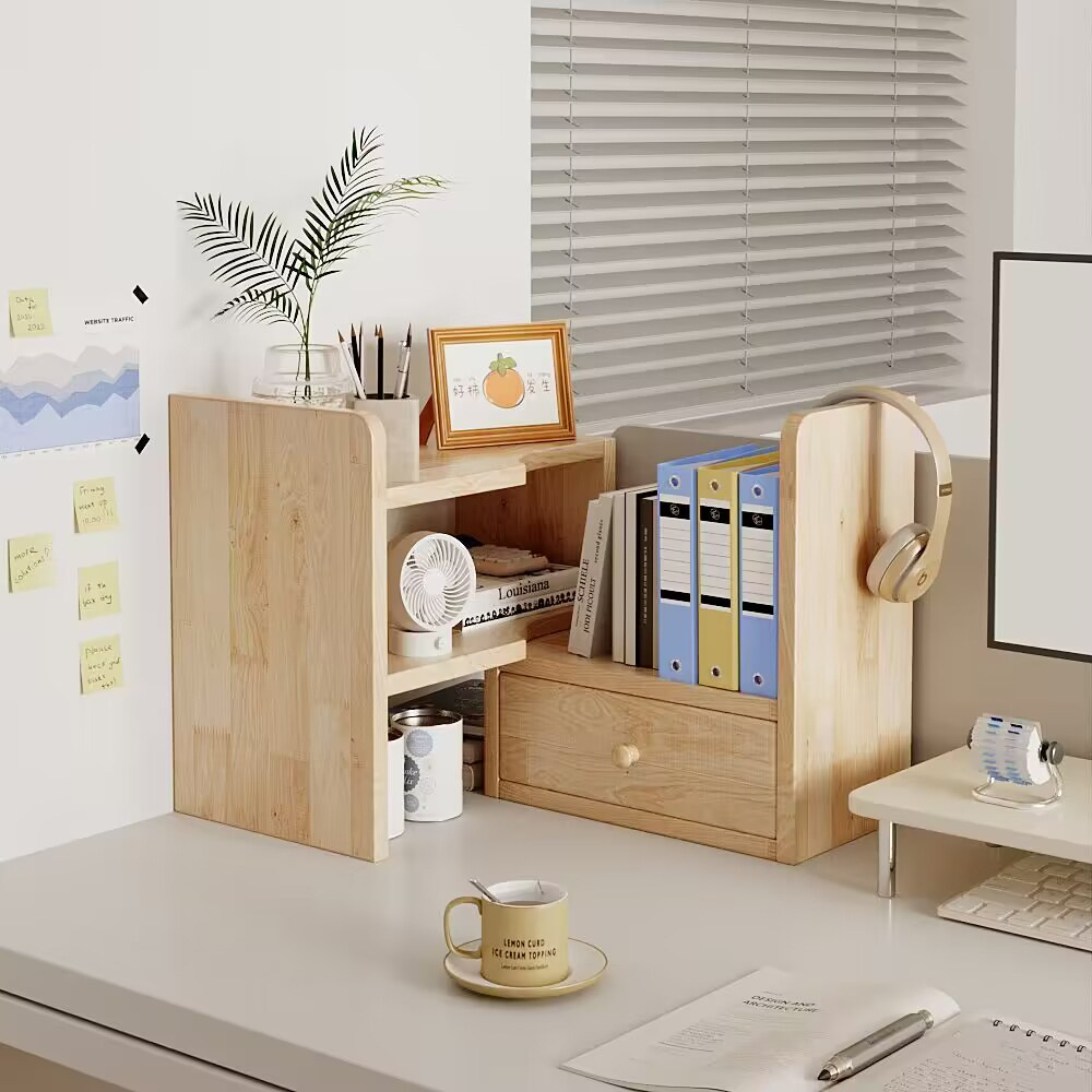 escritorio de madera sólida estante de almacenamiento escritorio de escritorio simple multicapa escritorio de escritorio