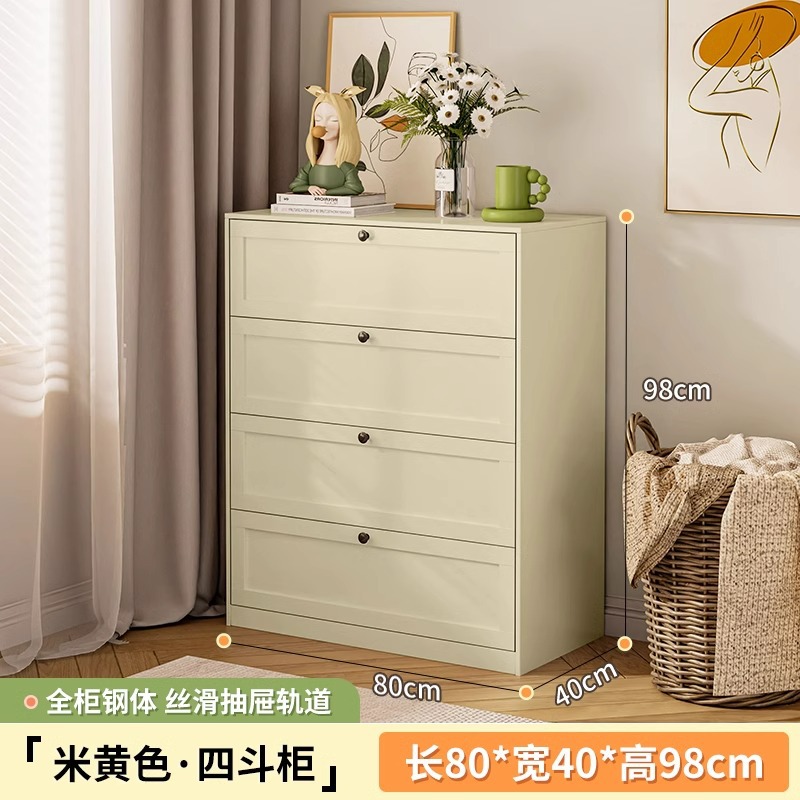 Hierro pecho de cajones sala de estar dormitorio armario de acero armario de almacenamiento multi-capa piso cajón gabinete de lujo luz cama de cola gabinete