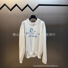 毒家 正确版 DO家秋冬新款字母刺绣圆领毛衣高定小众设计感针织衫
