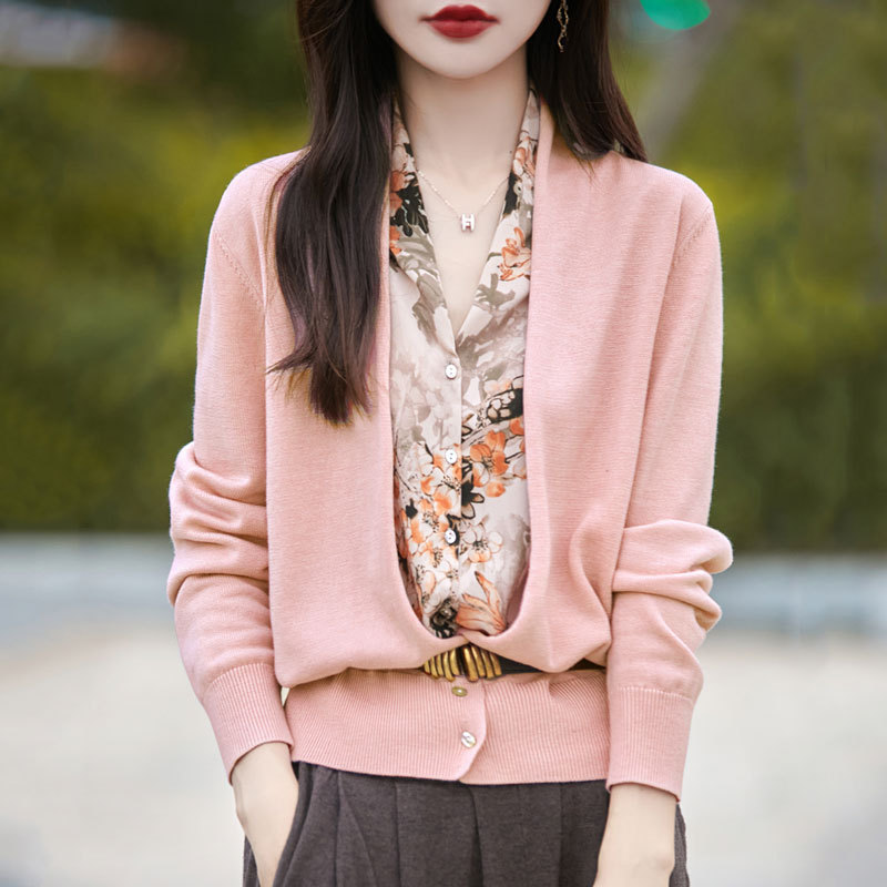 妈妈款洋气高贵小衫秋季假两件针织上衣中老年女春秋时尚T恤毛衣|undefined