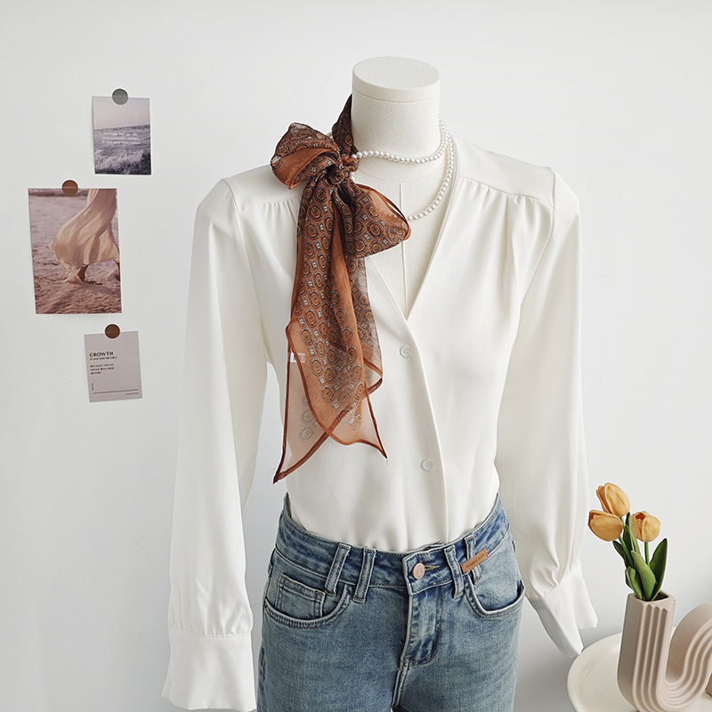 Cinta de impresión fina de alta calidad de primavera y verano, estilo INS, decoración de ropa de nicho retro, cinta de gasa, regalo de vacaciones