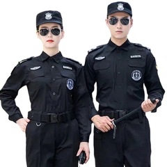 Security work clothes spring, autumn and winter black long-sleeved shirt security uniform winter breathable clothes security uniform top