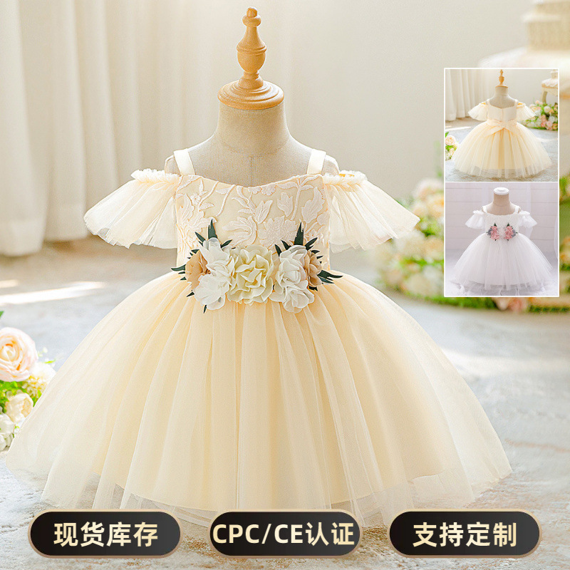2026 nuevo vestido de niñas bordado vestido de princesa vestido de aniversario vestido de boda vestido de princesa florista vestido de espectáculo