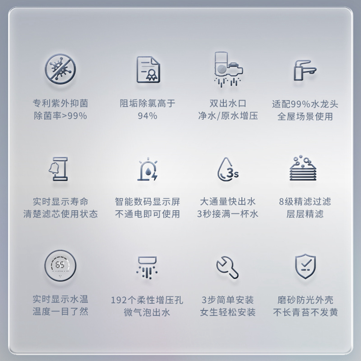 Comercio exterior pantalla digital purificador de agua de grifo cocina doméstica filtro de agua del grifo filtro de agua de ultrafiltración bebida directa