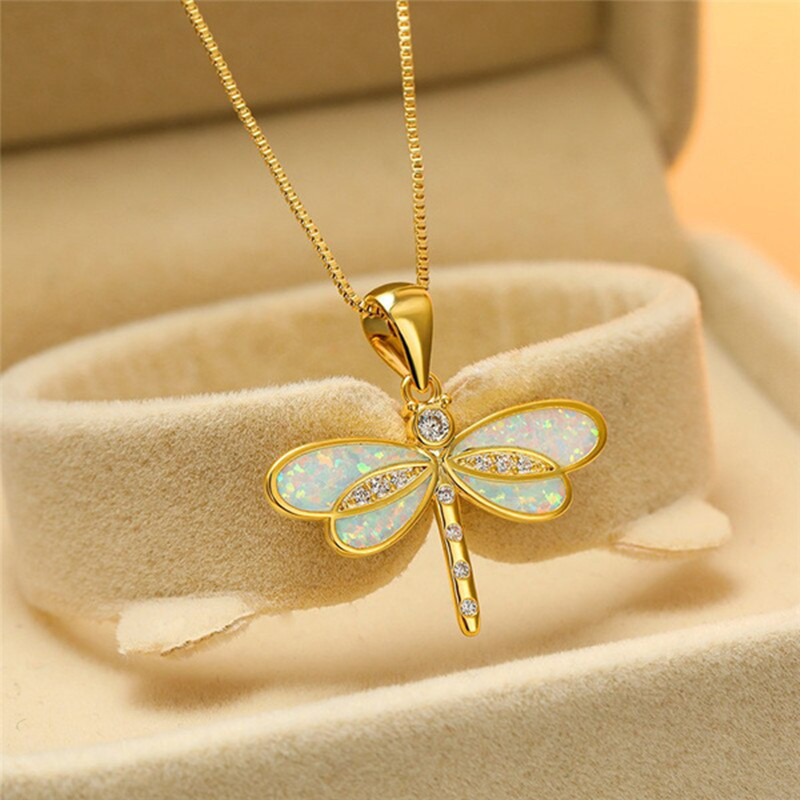 Pastoral Dragonfly Artificial Diamond Alloy Wholesale Pendant Necklace display picture 4