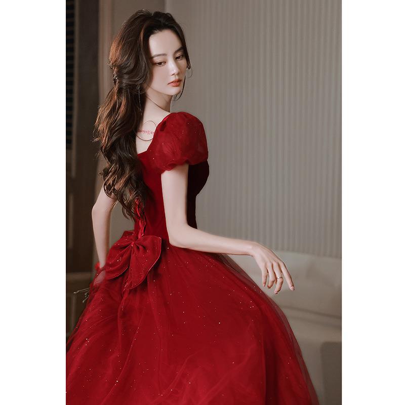 Vestido de Novia Estilo Princesa Fugitiva, Nuevo Diseño 2025, Rojo Elegante, Vestido de Compromiso de Verano, Vestido de Novia para Mujer image 4