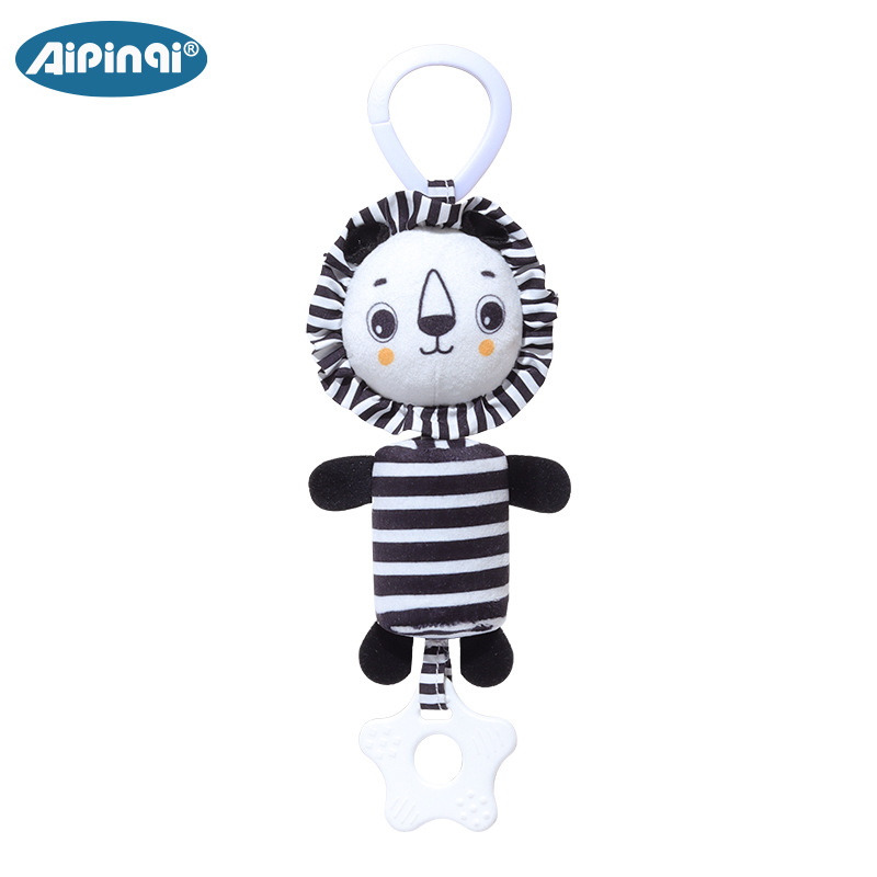 Aipinqi nuevo bebé campanilla de viento en blanco y negro juguete 0-3 años bebé Anfu felpa colgante de cochecito