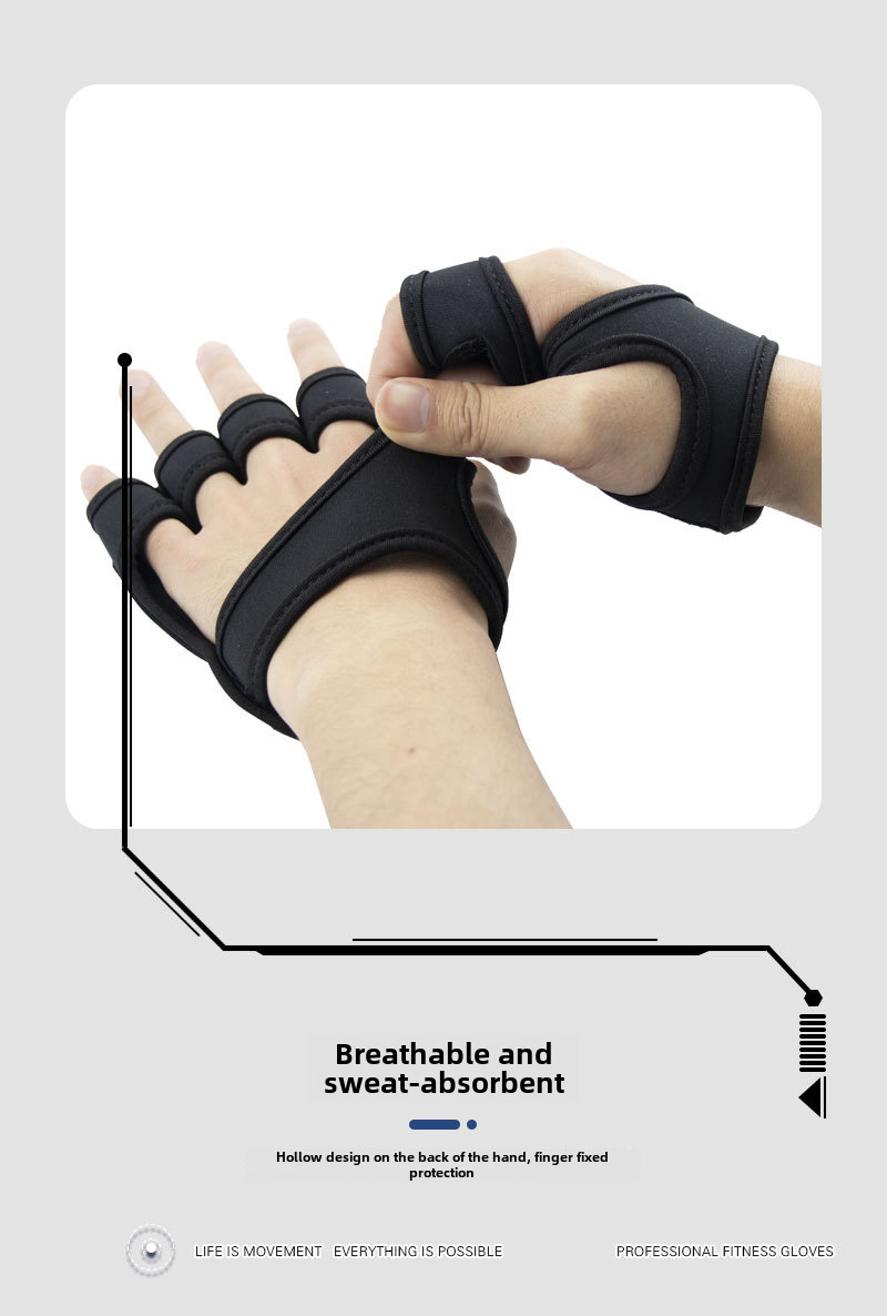 Gants d'haltérophilie respirants antidérapants et anti-callosités pour équipement de fitness en coton laminé pour hommes et femmes_voghion.com