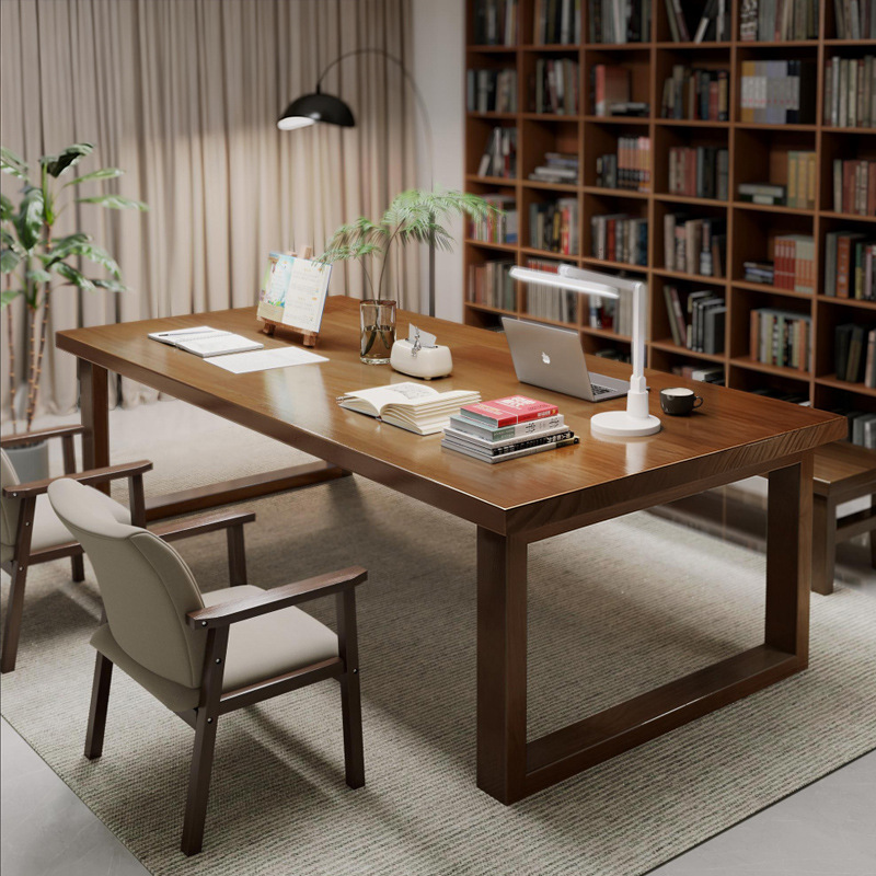 Escritorio de madera maciza sala de estar escritorio largo escritorio de oficina casera moderna simple tabla larga mesa de computadora doble mesa de trabajo