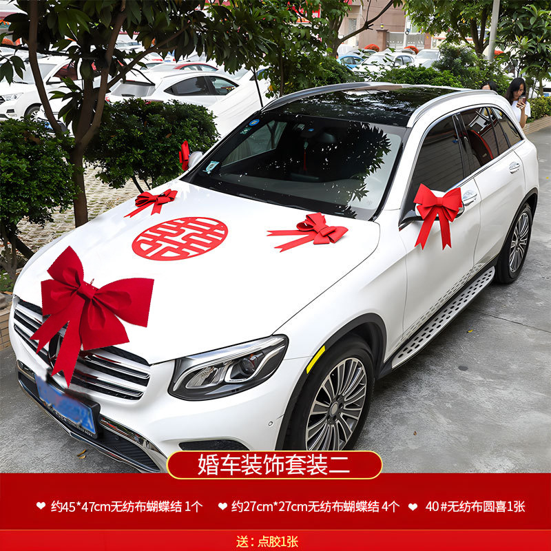 Boda coche decoraciones traje boda coche tocado flor creativa boda arreglo rojo flor artificial boda equipo