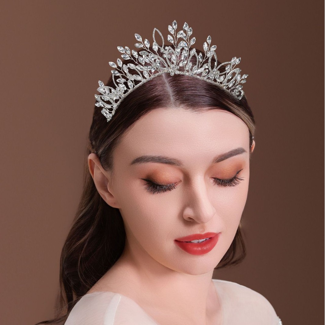 Bride Rhinestone Headwear Queen's Ball Dress Crown Handmade Wedding Dress Hair Ornaments Headband L7154