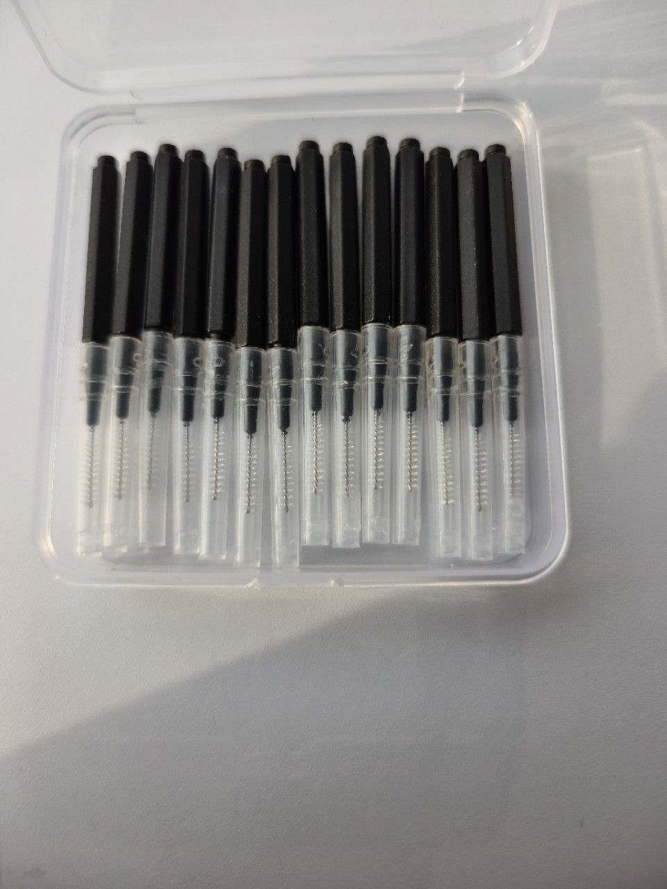 50 cables de acero en caja I-type cepillo de dientes cepillo de costura cepillo de alambre de nylon cepillo de limpieza profunda tipo lápiz oral