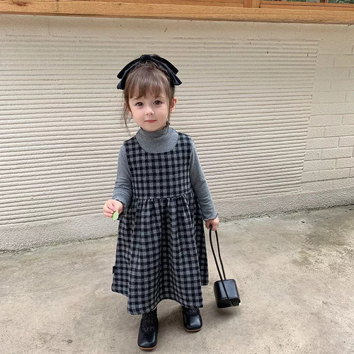 Girls' Base Layer Top Baby High Collar Fleece Children Autumn/Winter Outerwear for Small and Medium Kids Baby Korean Style Stylish Long Sleeve T-Shirt