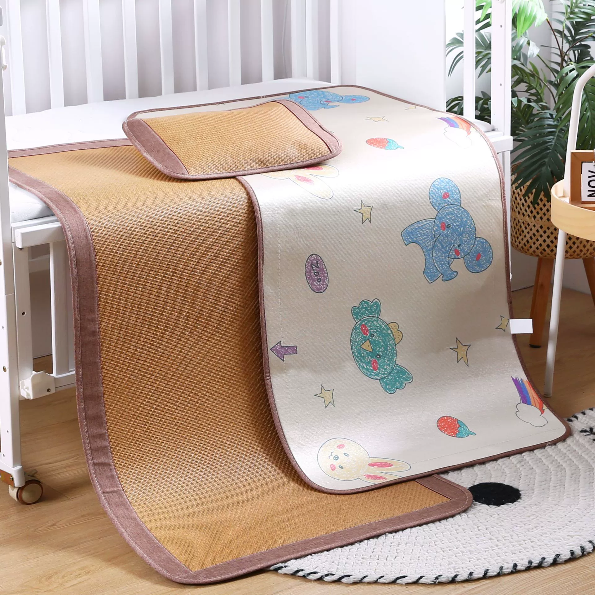 Cooling mat, double-sided silk set for kindergarten, summer mattress for students