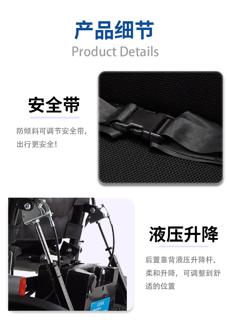 Electric Wheelchair for the Elderly, Intelligent Fully Automatic Foldable Portable Wheelchair for the Disabled and Elderly Four-Wheel Scooter