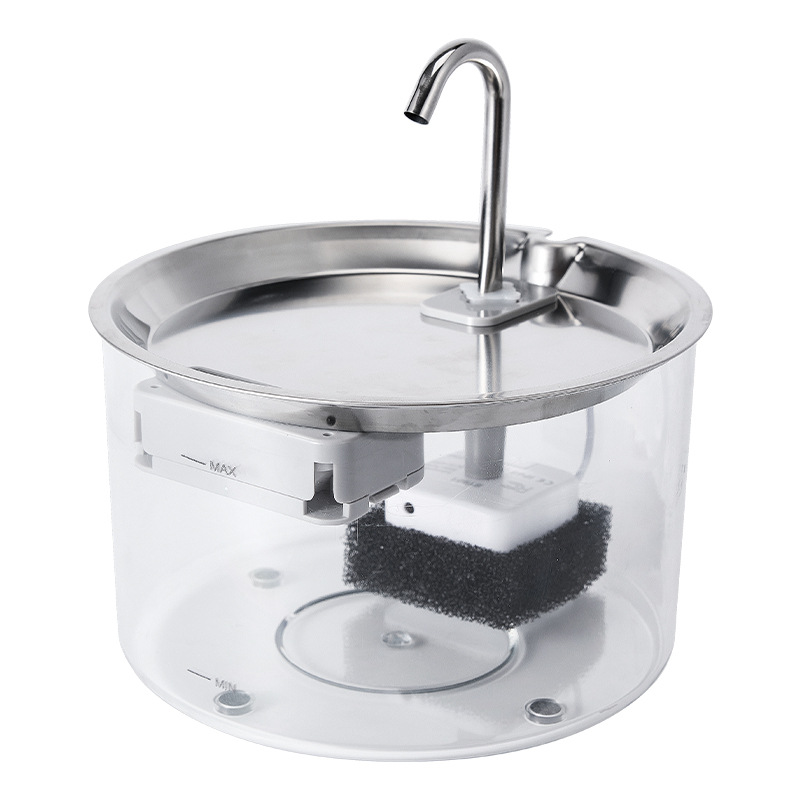 Dispensador automático de acero inoxidable Dispensador de agua para gatos Dispensador de agua para gatos Dispensador de agua para gatos, ciclo de filtro enchufable automático, transfronterizo