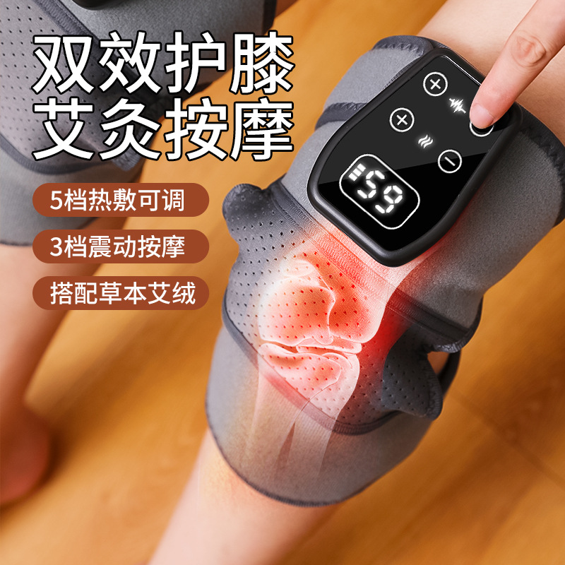 Calentamiento eléctrico rodilla auto-calentamiento aparato de masaje de rodilla para mantener caliente la articulación de la rodilla de la pierna fría compresión caliente aparato de masaje de fisioterapia para dolor