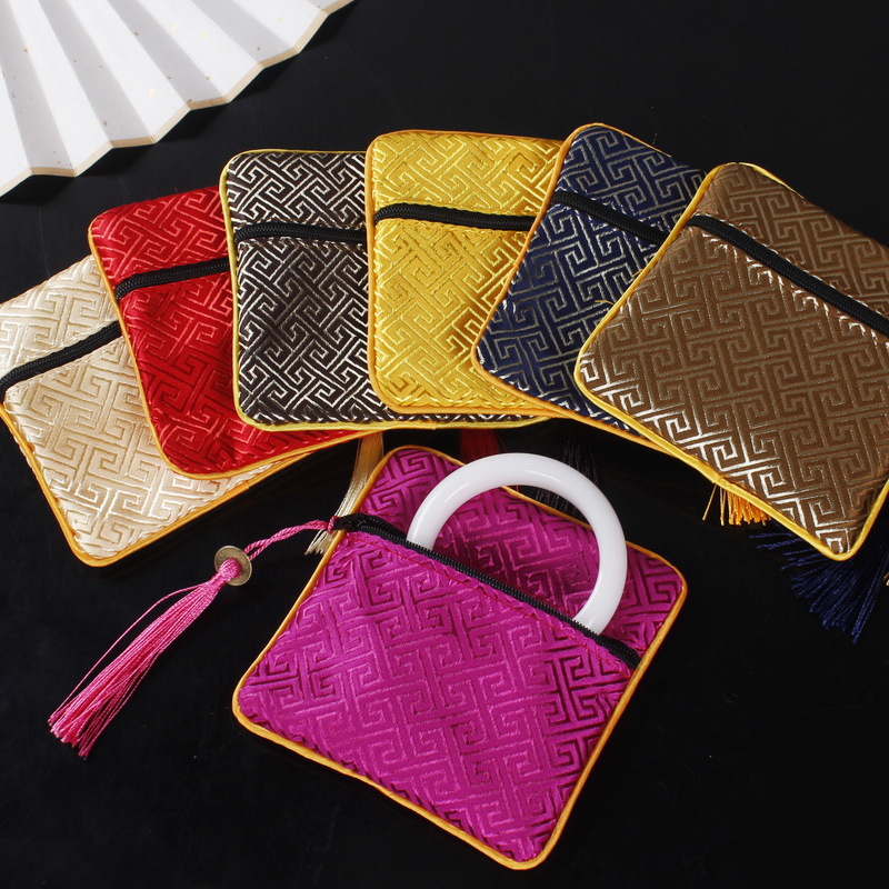 新中式拉链袋方包 佛珠袋 饰品袋 锦囊珠宝 首饰袋厂家批发