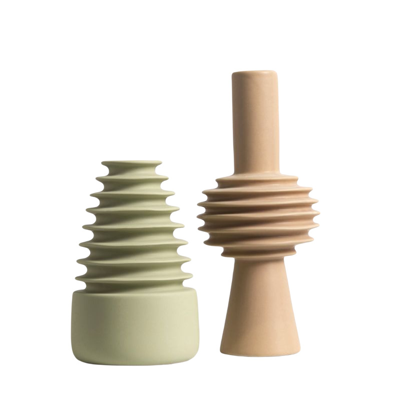 創意抽象花器擺件現代北歐極簡風陶瓷花瓶花插家居樣板房軟裝飾品