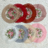 Round table mat, decorations, cloth, retro woven coffee table, with embroidery