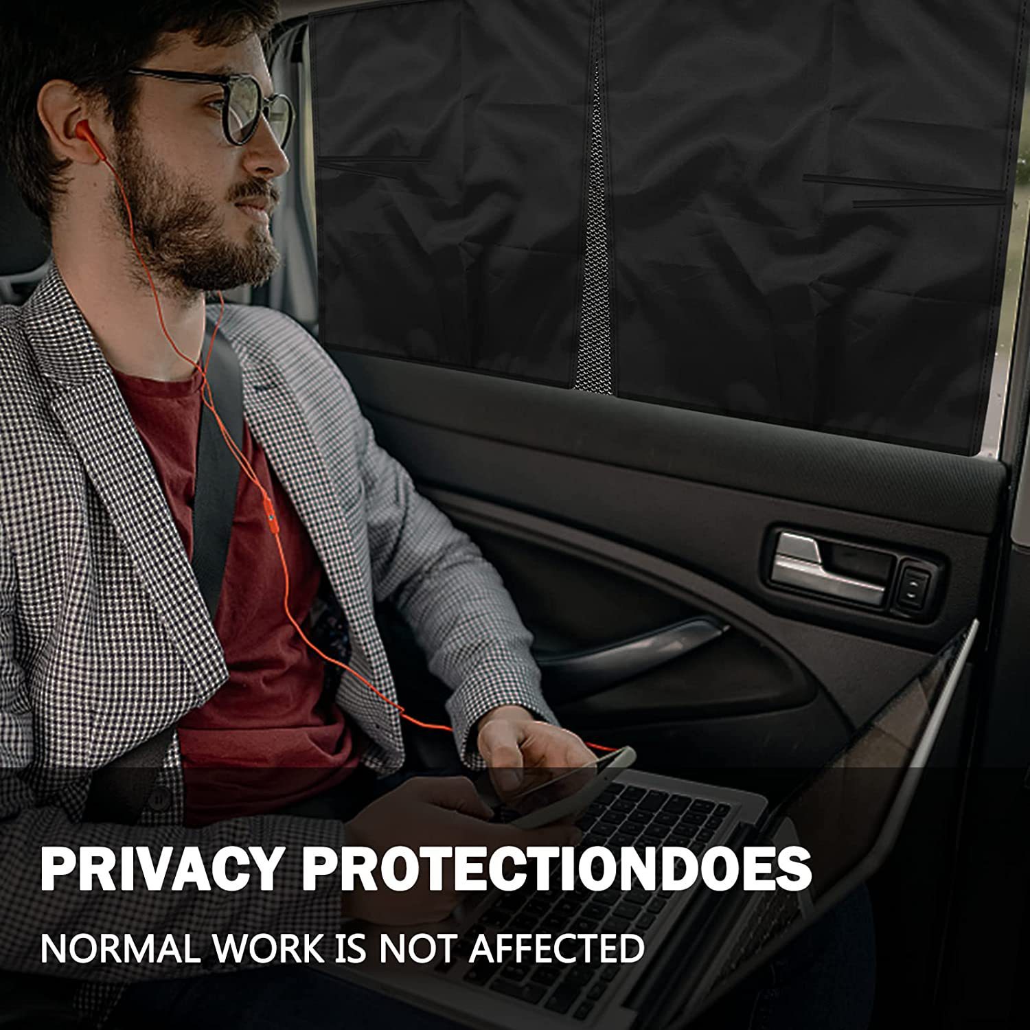 Cross-border car mesh curtain rear window sunshade magnetic car shade double-layer split sunscreen curtain