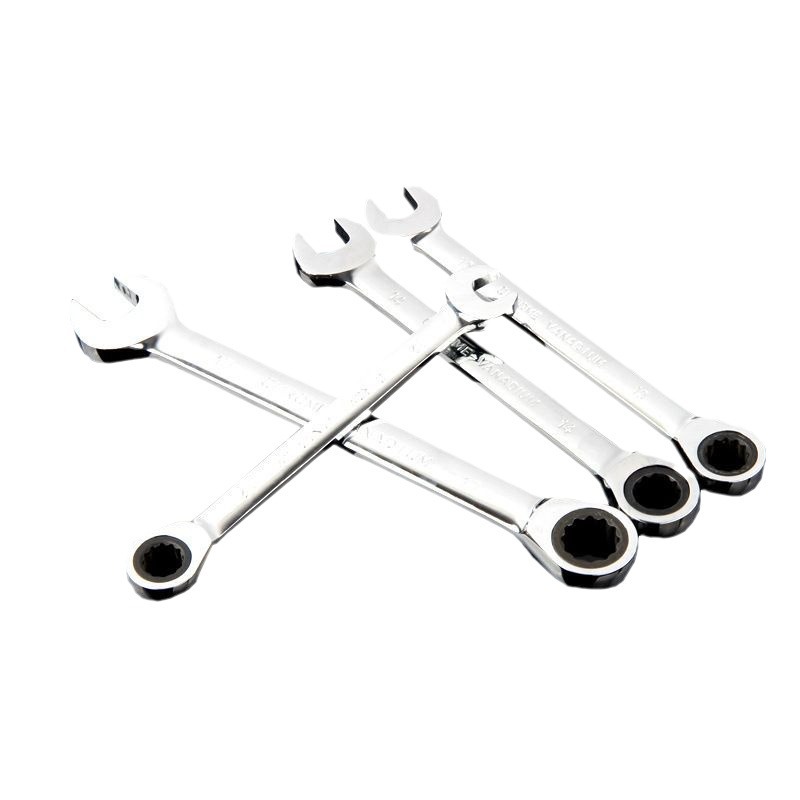 Pang Long Fuente de la fábrica 8-24MM cromo vanadio espejo de acero trinquete de doble propósito llave estancia cabeza de doble propósito Llave de trinquete