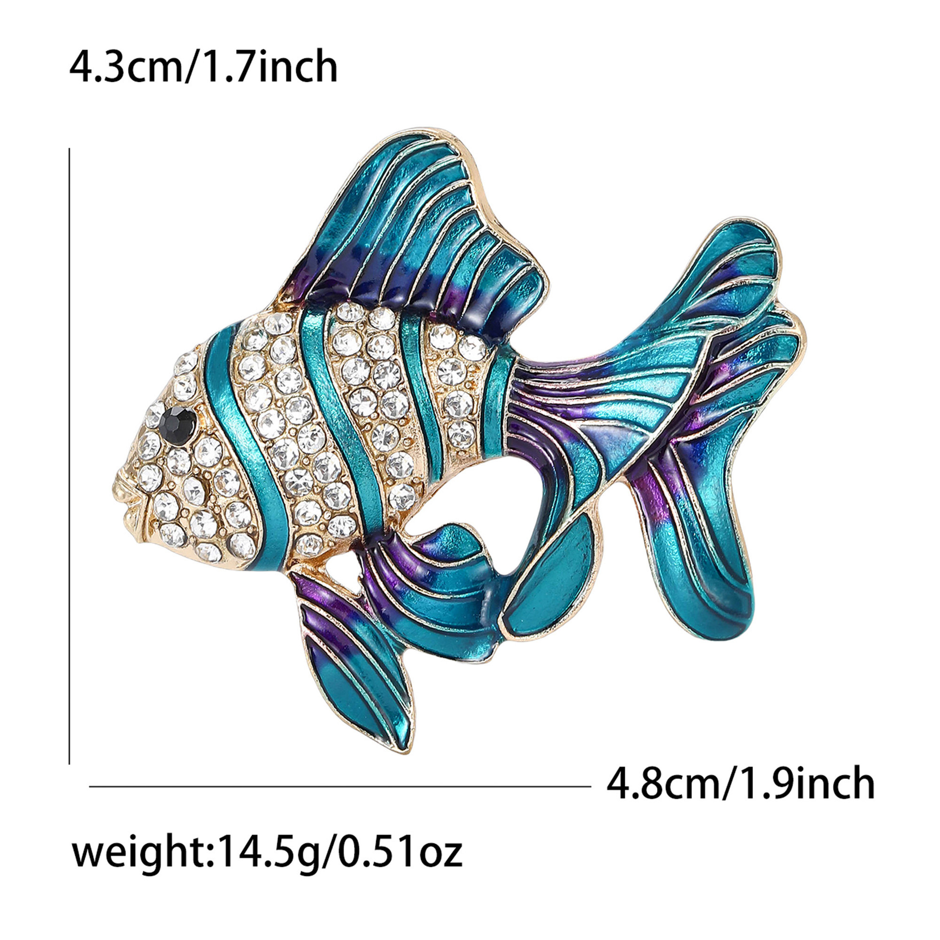 Cross-Border European and American Light Luxury Enamel Japanese Goldfish Brooch Pendant Couple Tropical Fish Dripping Oil Cartoon Brooch Collar Jewelry