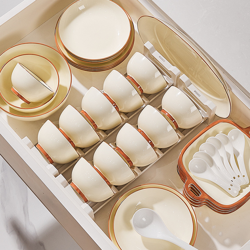 Underglaze Colored French Cream Style High Beauty Value Fresh Ceramic Dishes and Dish suit Household Rice Plate Simple Noodle Soup Bowl