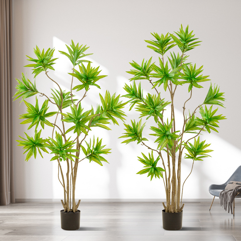 Comercio exterior nueva planta de simulación lirio de bambú en maceta gran piso árbol de simulación hogar decoración de interiores lirio de bambú