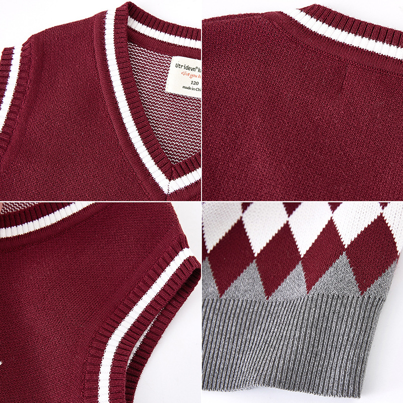 V-V-cuello DE LOS NIÑOS punto camisa chaleco 2023 estilo coreano ropa de los Niños Estudiantes y niñas suéter chaleco al por mayor