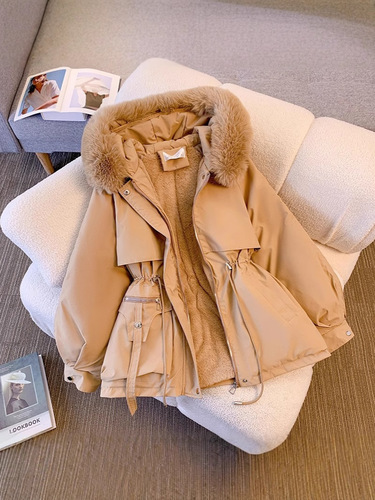 Women's winter coat new model slimming down women's down jacket cotton warm stylish versatile padded fur-lined cotton coat outerwear