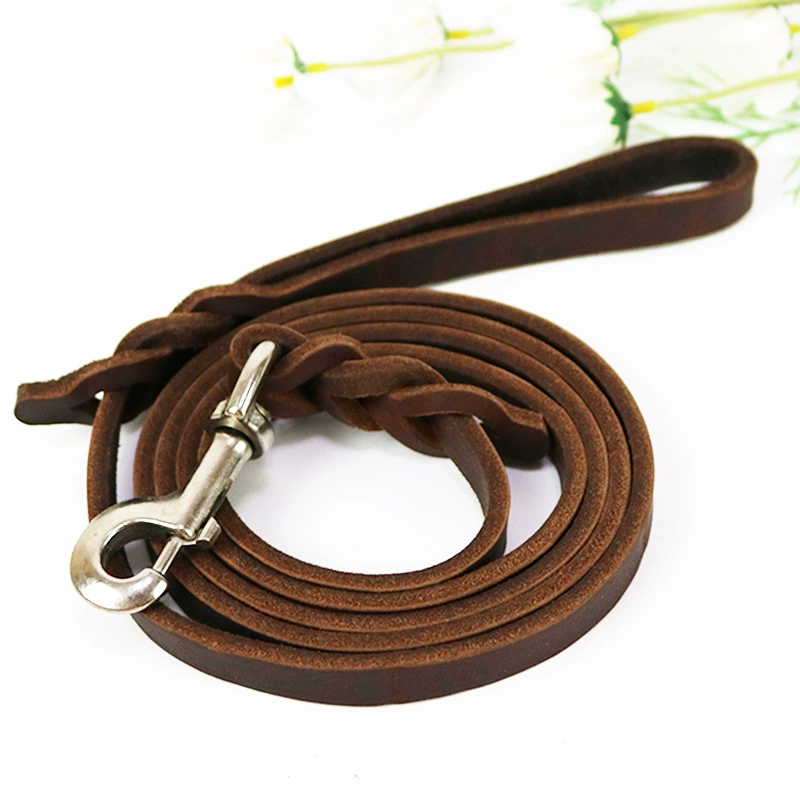 Leather Dog Leash, Premium Genuine Leather, Multiple Lengths (120–260 cm), 0.4 cm Thick