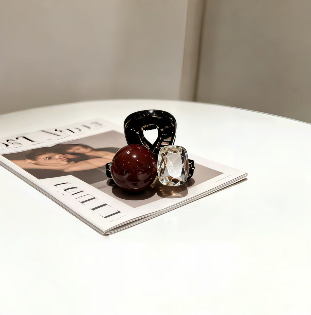 81#【레드】스퀘어 다이아몬드 비즈【4.5cm】