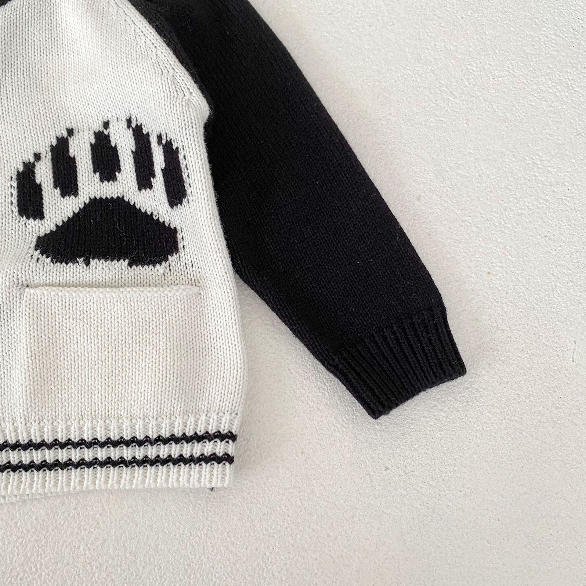 Baba kisgyermek őszi ruhák 2024 férfi és női baba pulóverek panda jacquard kötött hosszú ujjú felső szett_voghion.com