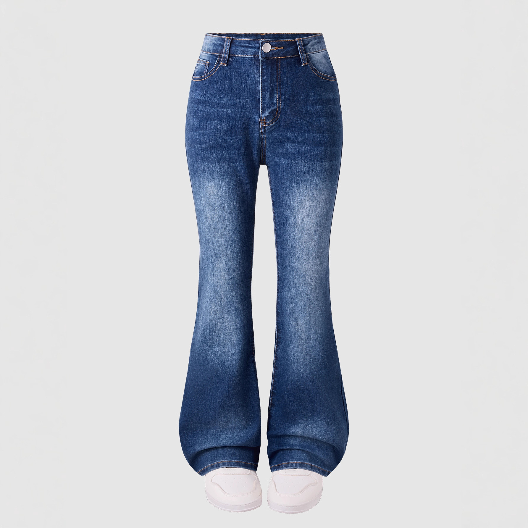 Cross-Border Supply Exclusively for European and American Amazon: Fashionable New Slim-Fit Stretchy Flared Jeans for Older Girls, in Stock
