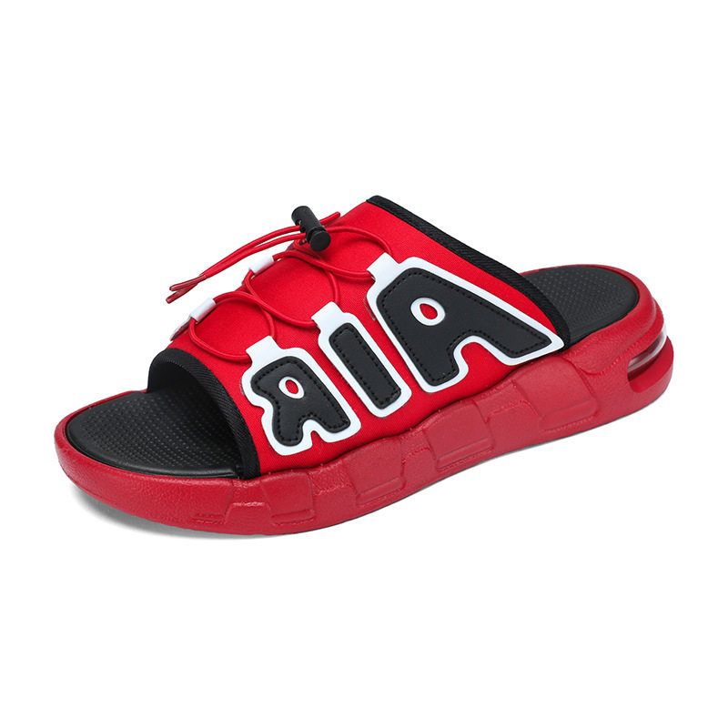 Dép lê đế dày chống trơn kiểu thể thao ngoài trời, form unisex size lớn — màu xám, màu đỏ, quần kaki, trắng