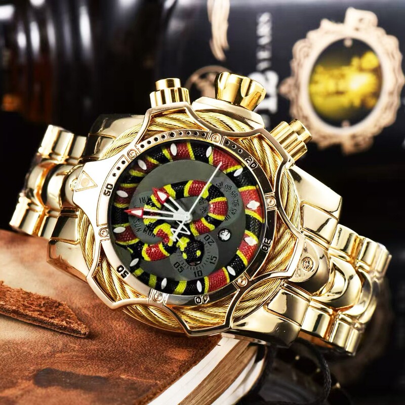 New Style Steel Wire Rope Snake Cool Quartz Watch Non-Mechanical Watch Men's Watch Invicta New Style Steel Wire Rope Snake Cool Quartz Watch Non-Mechanical Watch Men's Watch Invicta