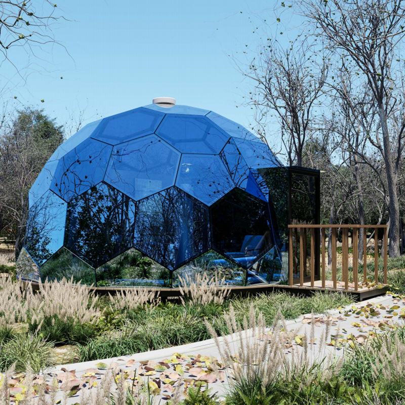 6 metros de diámetro de cristal estrella habitación hotel casa de familia fabricante domo esférico solárium restaurante casa de cristal cápsula espacial