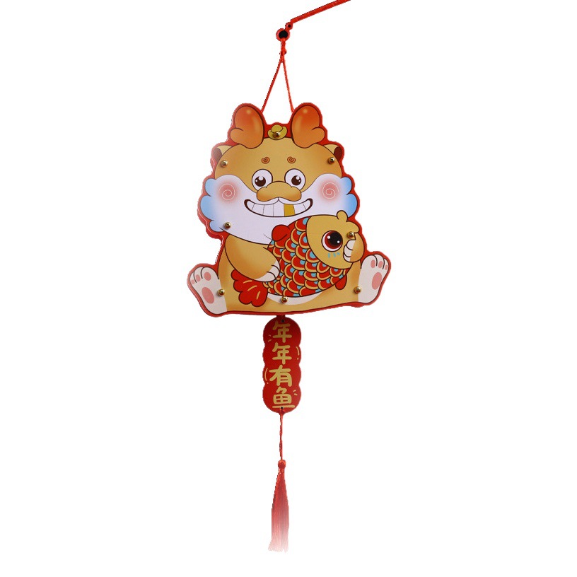 2025 Año del Dragón Año Nuevo Linterna Festival de los Faroles Linterna luminosa portátil Paquete de material de bricolaje para niños Linterna del día de Año Nuevo Linterna del palacio Linterna