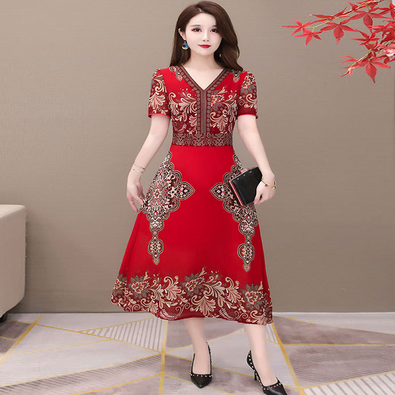 Shiffon summer fitted dress