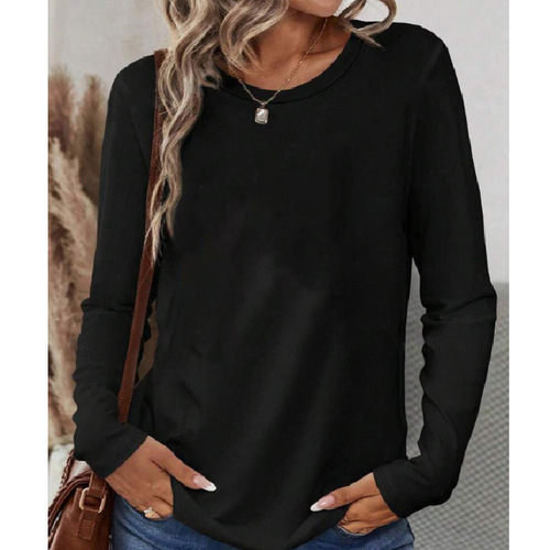 DCX01temuTIKTOK Western and Eastern Light Board 180g Round Neck Milk Silk Long Sleeve