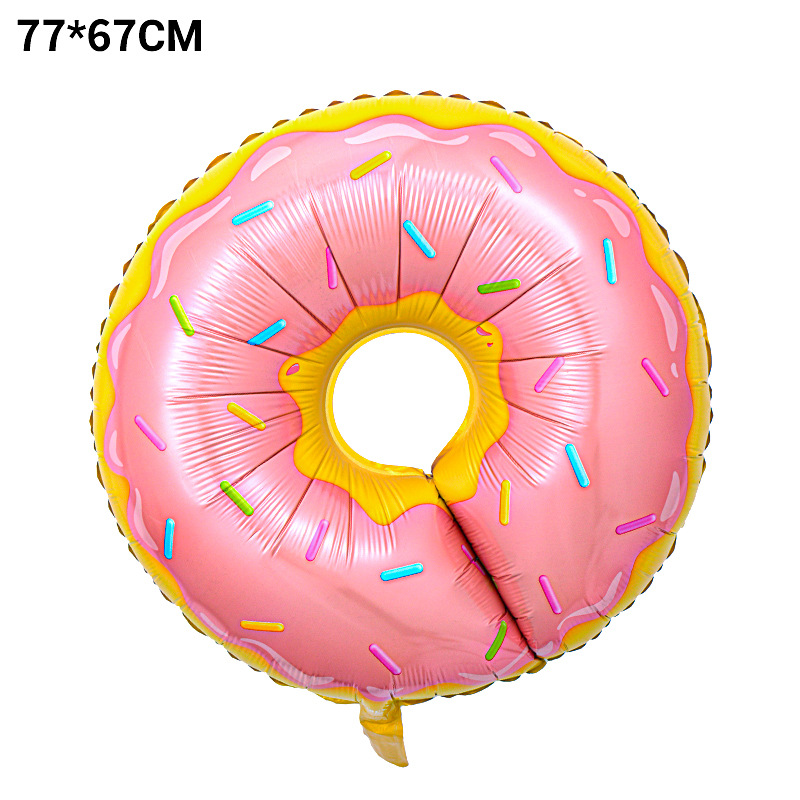Nuevos globos de aluminio con forma de donut, hamburguesa, pizza, palomitas de maíz, helado, artículos de decoración para cumpleaños infantiles, globos. image 19