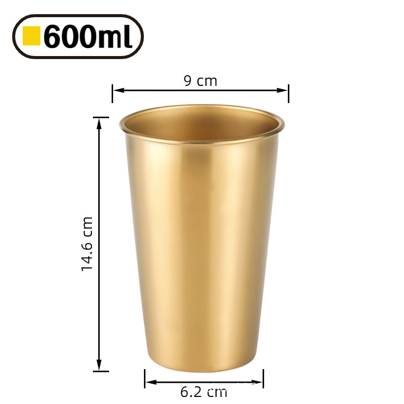 304 ステンレス鋼カップ単層水カップインビールカップ冷たいドリンクカップレストランジュースカップ落下防止カップはロゴでカスタマイズできます|undefined