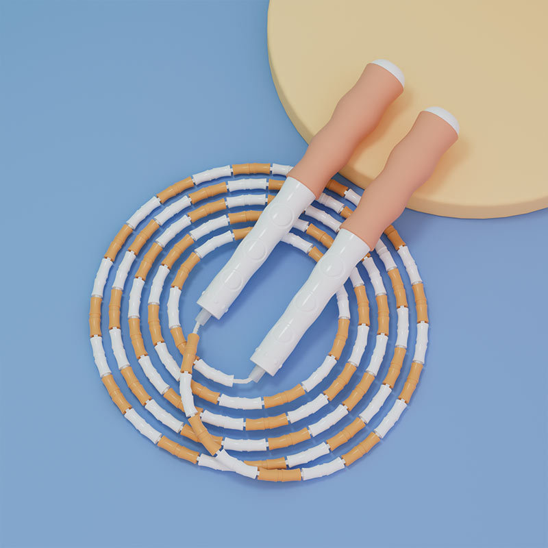 6632 mango de goma suave sección de bambú cuerda de saltar estudiante entrenamiento deportivo Sección de Cuentas suaves cuerda de saltar embotellada niños diversión cuerda de saltar