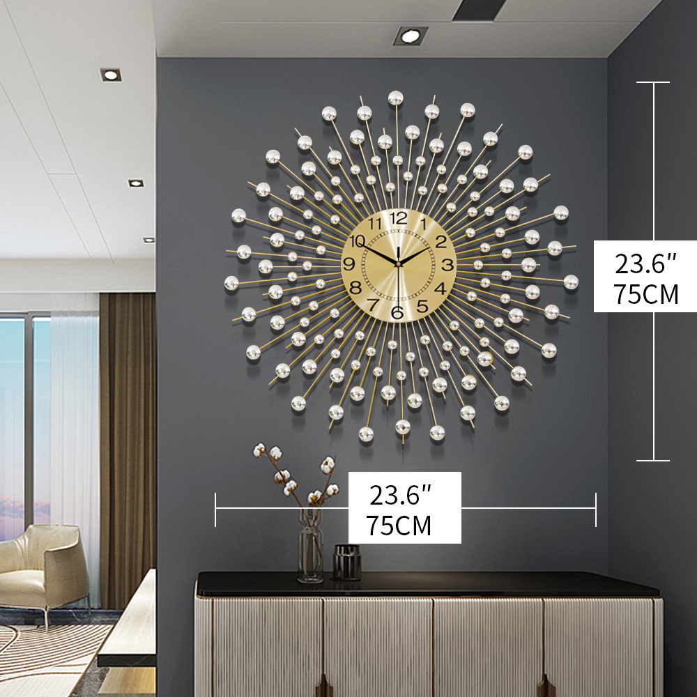 Nordic light luxury wall clock modern si...