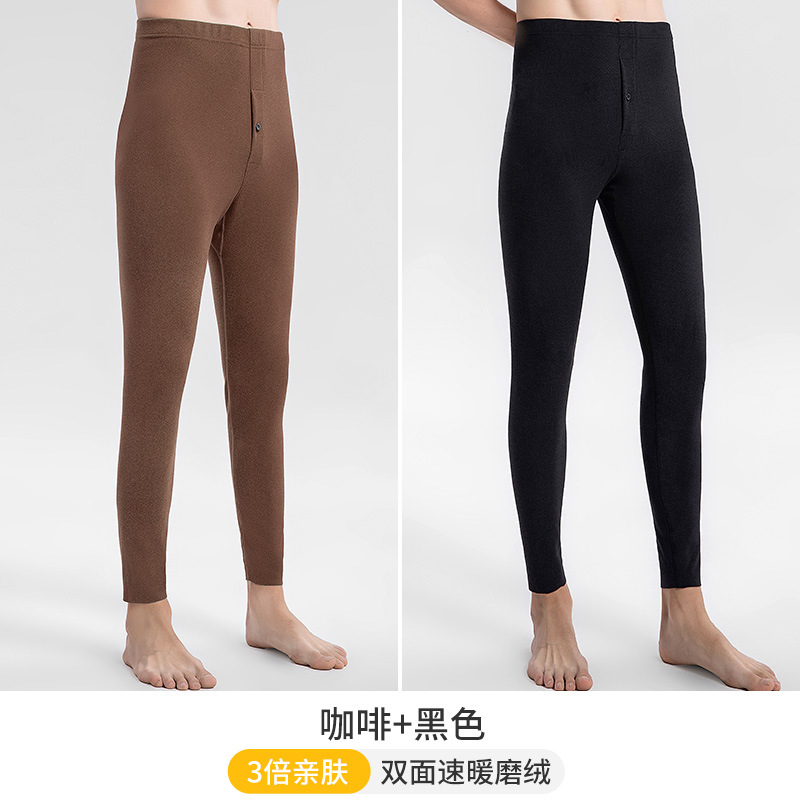 Pantalones calientes de otoño de cotton, pantalones cálidos para hombres, pantalones de algodón sin marcas de doble cara, pantalones de invierno nuevos