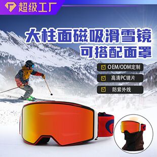 New Double Curved Magnetic Cylinder Ski Glasses Double Anti-fog Outdoor Goggles for Men and Women Ski Goggles
