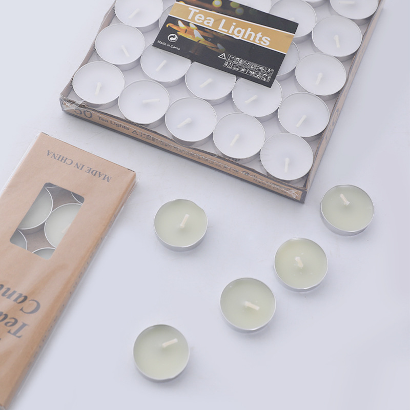 Heating open stove tableware smokeless and odorless universal tea wax round aluminum shell white candle 2-4 hours