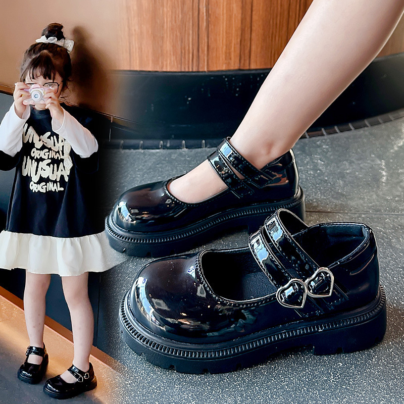 Zapatos de cuero para niñas 2025 primavera y otoño nuevos zapatos de rendimiento negro para niños zapatos princesa de estilo extranjero zapatos de moda para niños grandes image 3